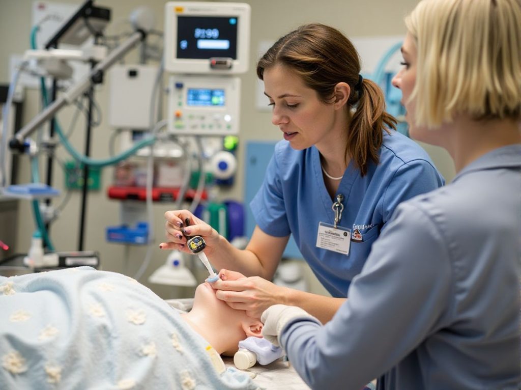 University of Arizona DNP nurse anesthesia student practicing clinical anesthesia skills.