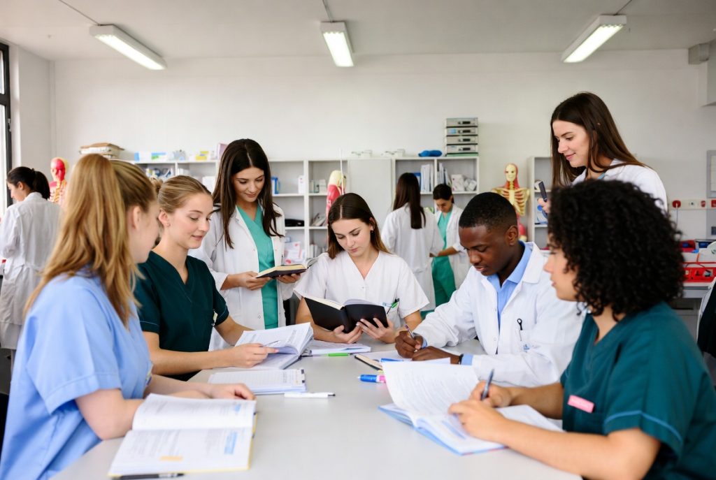 Arizona nursing students practicing in a modern simulation lab.