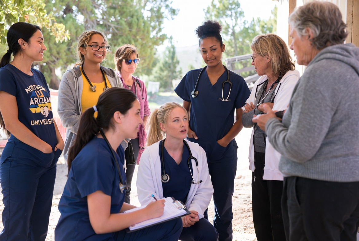 NAU nursing students participating in rural and community health training.