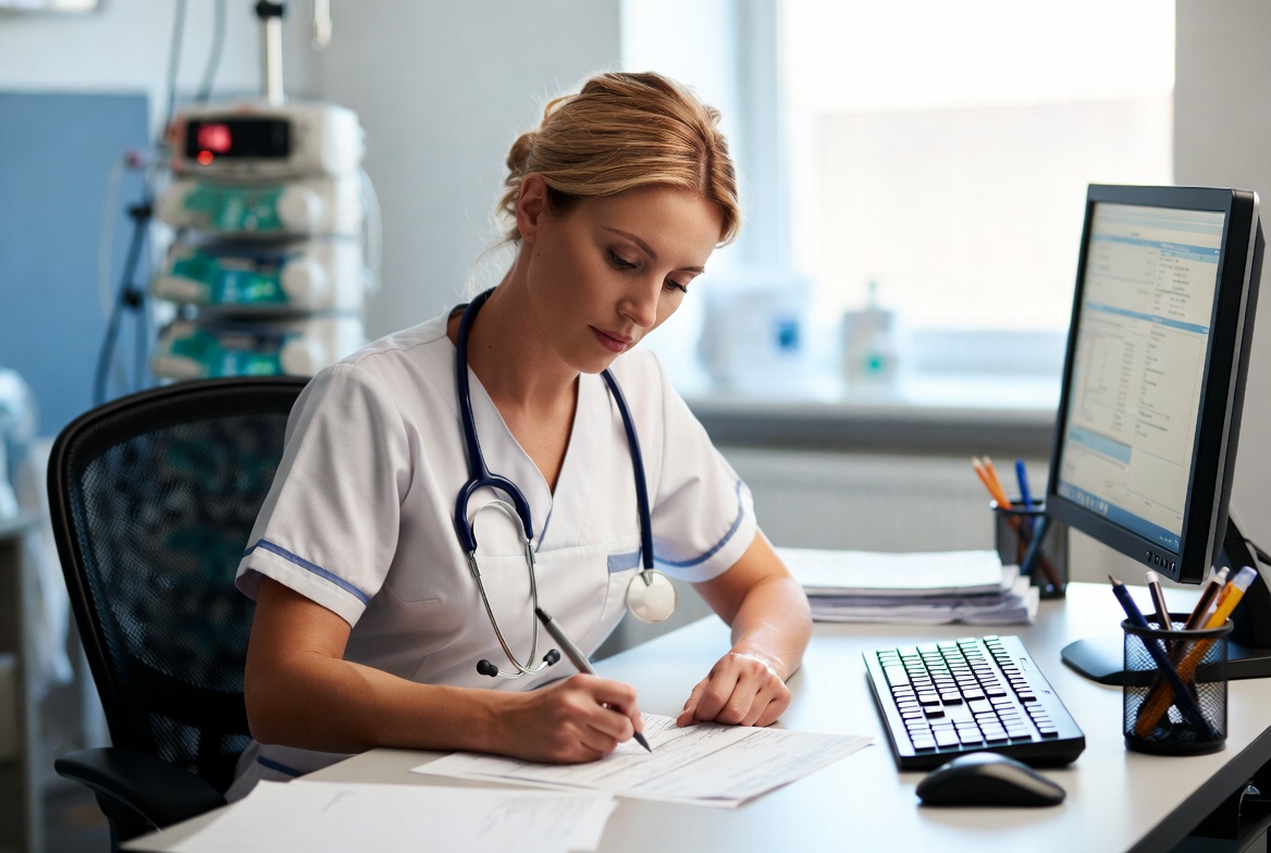 Nurse completing admission requirements for an LPN-to-RN program in Arizona.