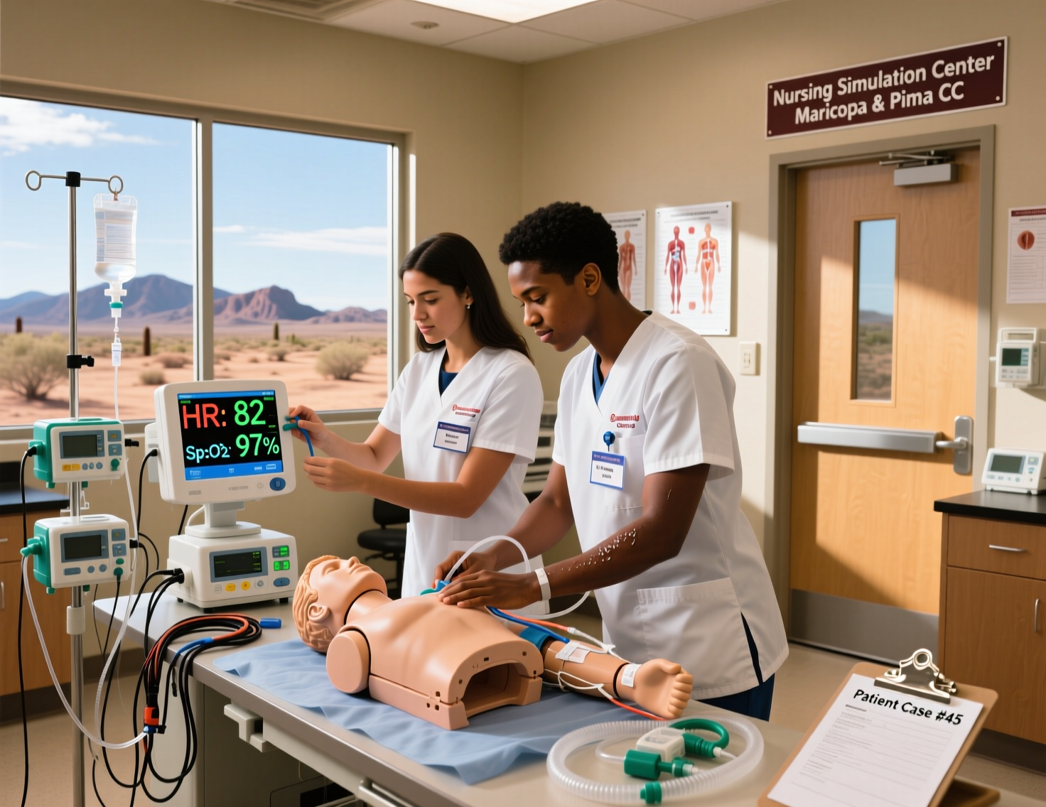 Pima and Maricopa Community College nursing students gaining hands-on training in Arizona.
