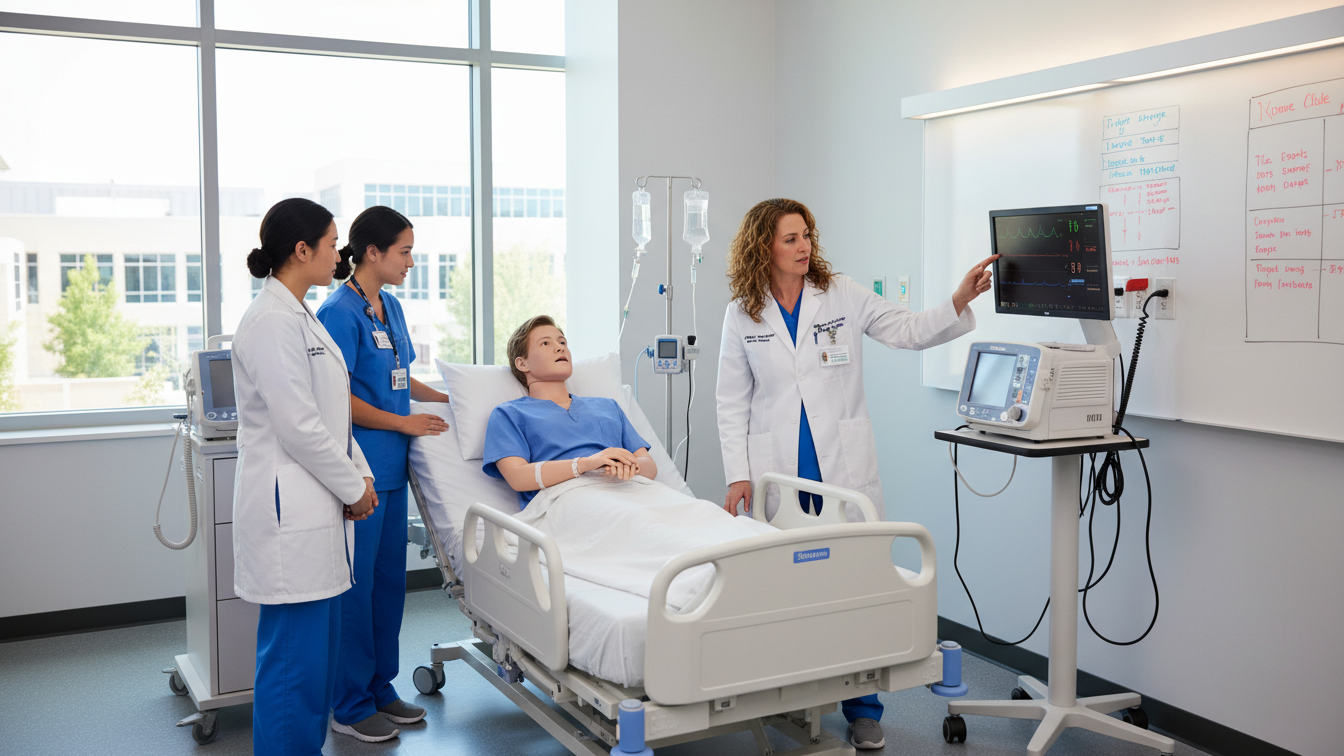 Arizona BSN nursing students training in clinical simulation lab.
