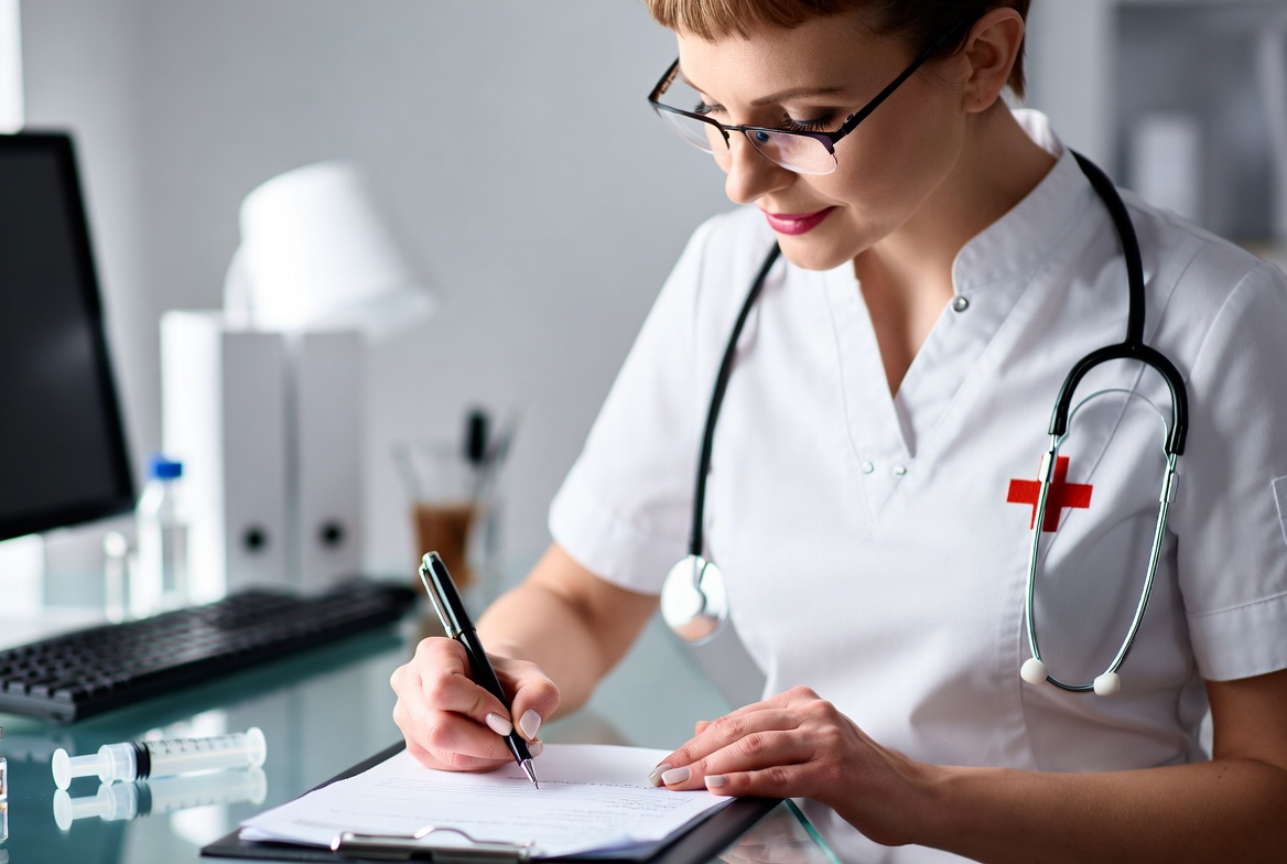 Student writing a personal statement for Arizona nursing school admissions.