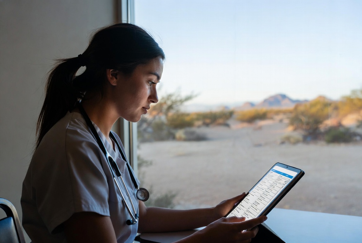 Nursing student reviewing ADN vs. BSN checklist.