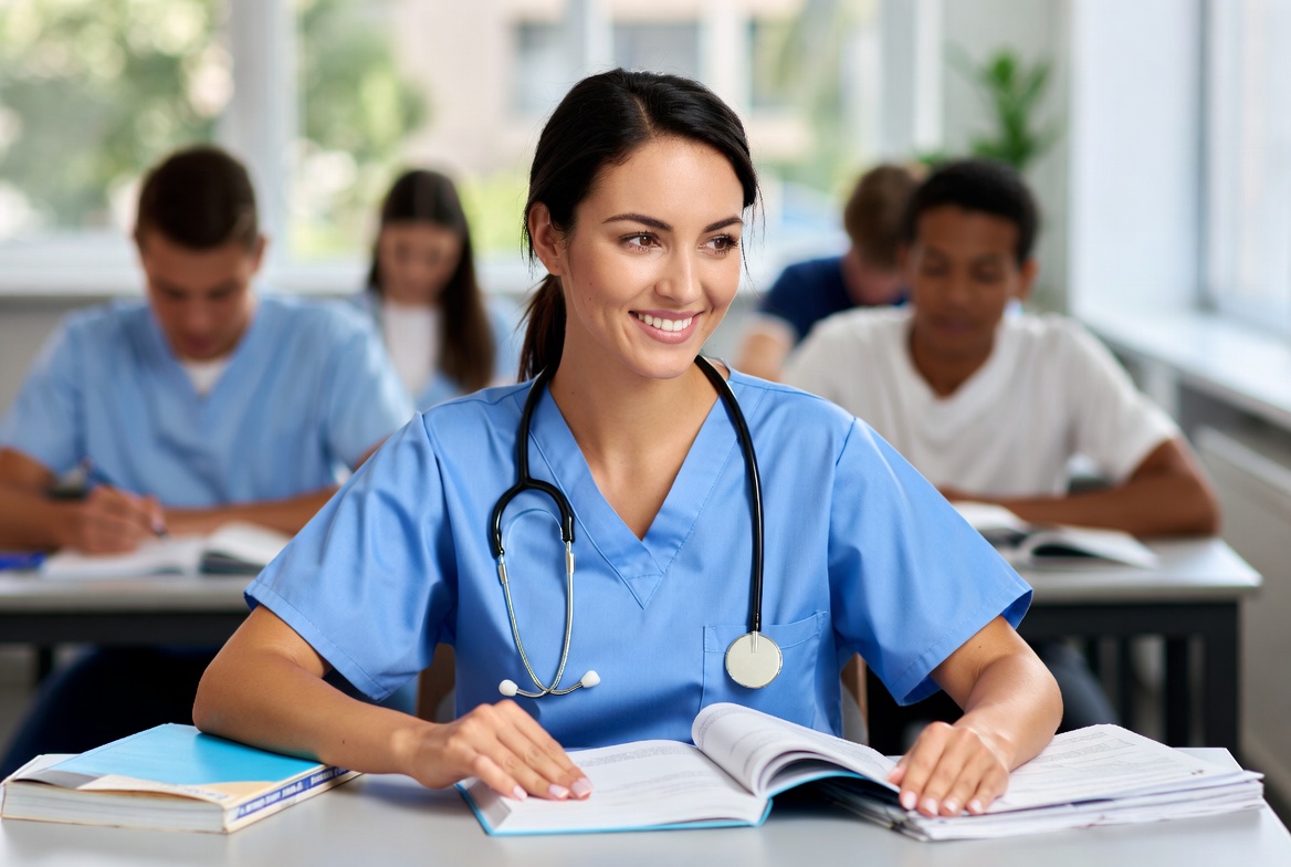 Nursing student reviewing affordable ADN program options in Arizona.