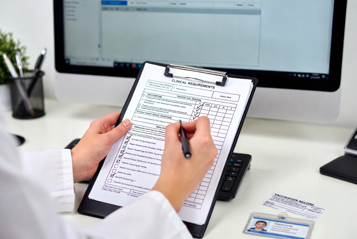 Preparing for Arizona nursing clinicals with required health and safety checklist.