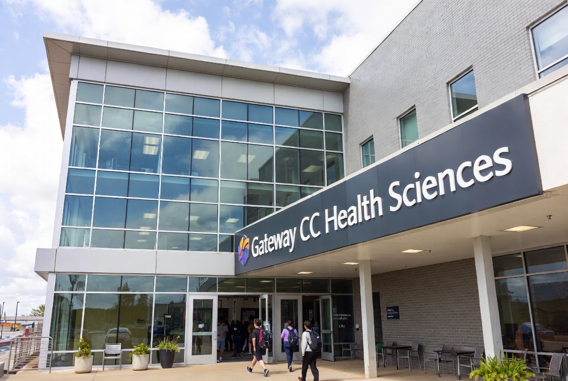 Gateway Community College nursing and simulation lab entrance.