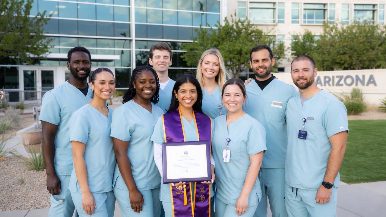 Arizona nursing graduates sharing advice with students.