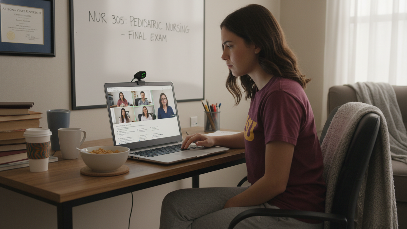 Laptop setup meeting ASU nursing program online exam requirements
