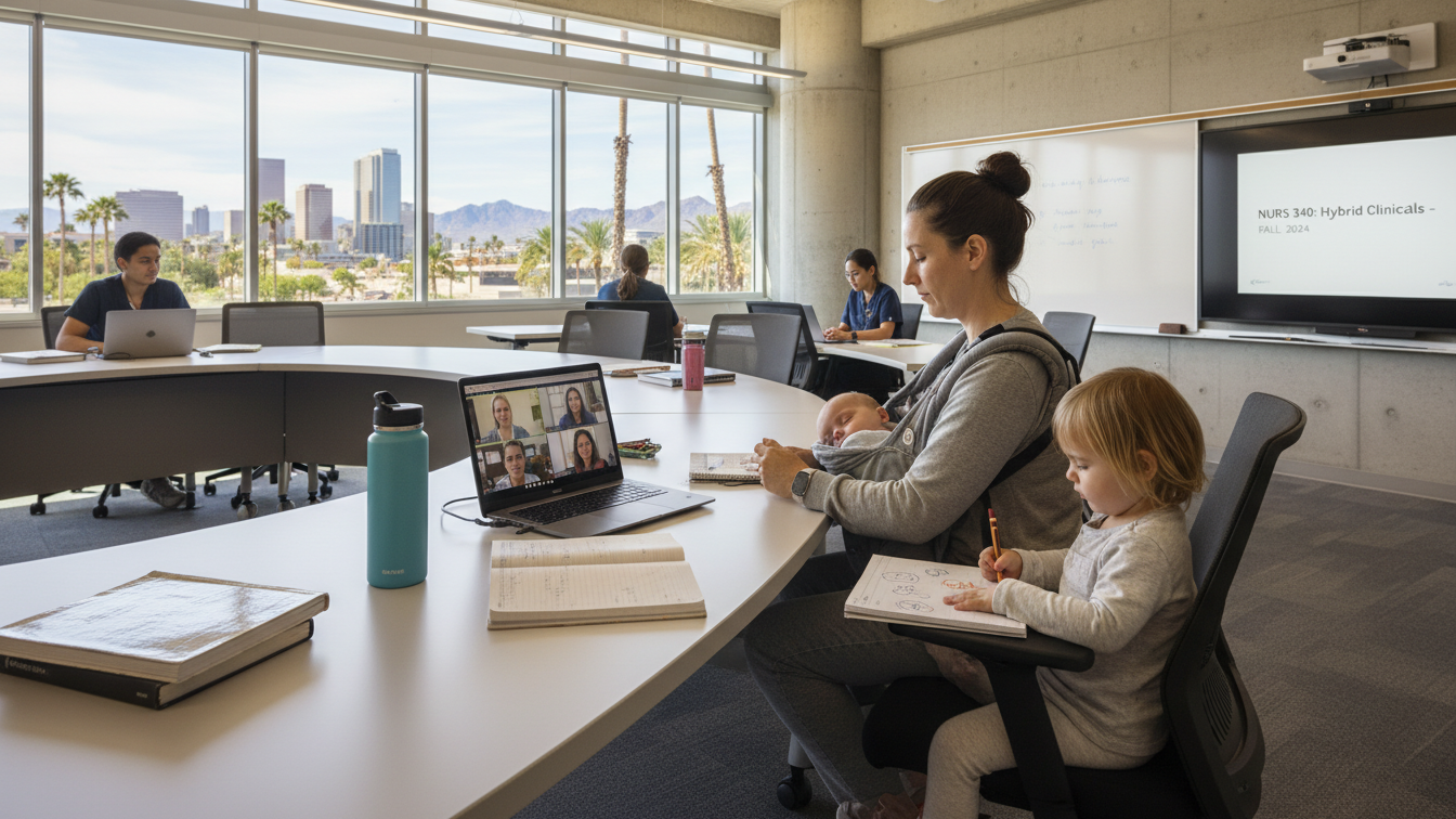 Chamberlain University nursing program accommodating parenting students in Arizona.