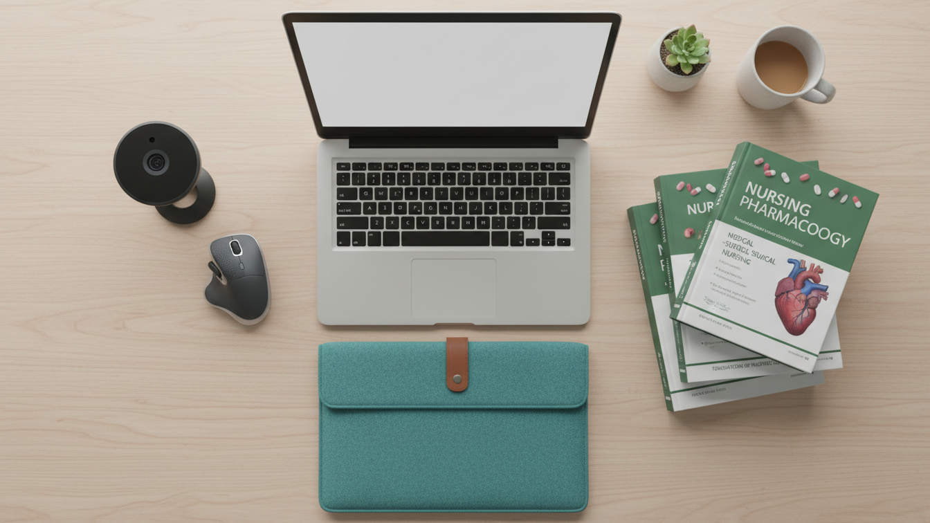 Essential laptop accessories and software for nursing students