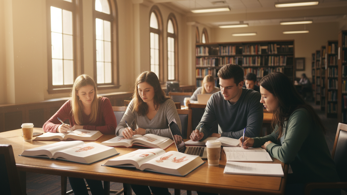 Nursing students studying together using effective study strategies in Arizona