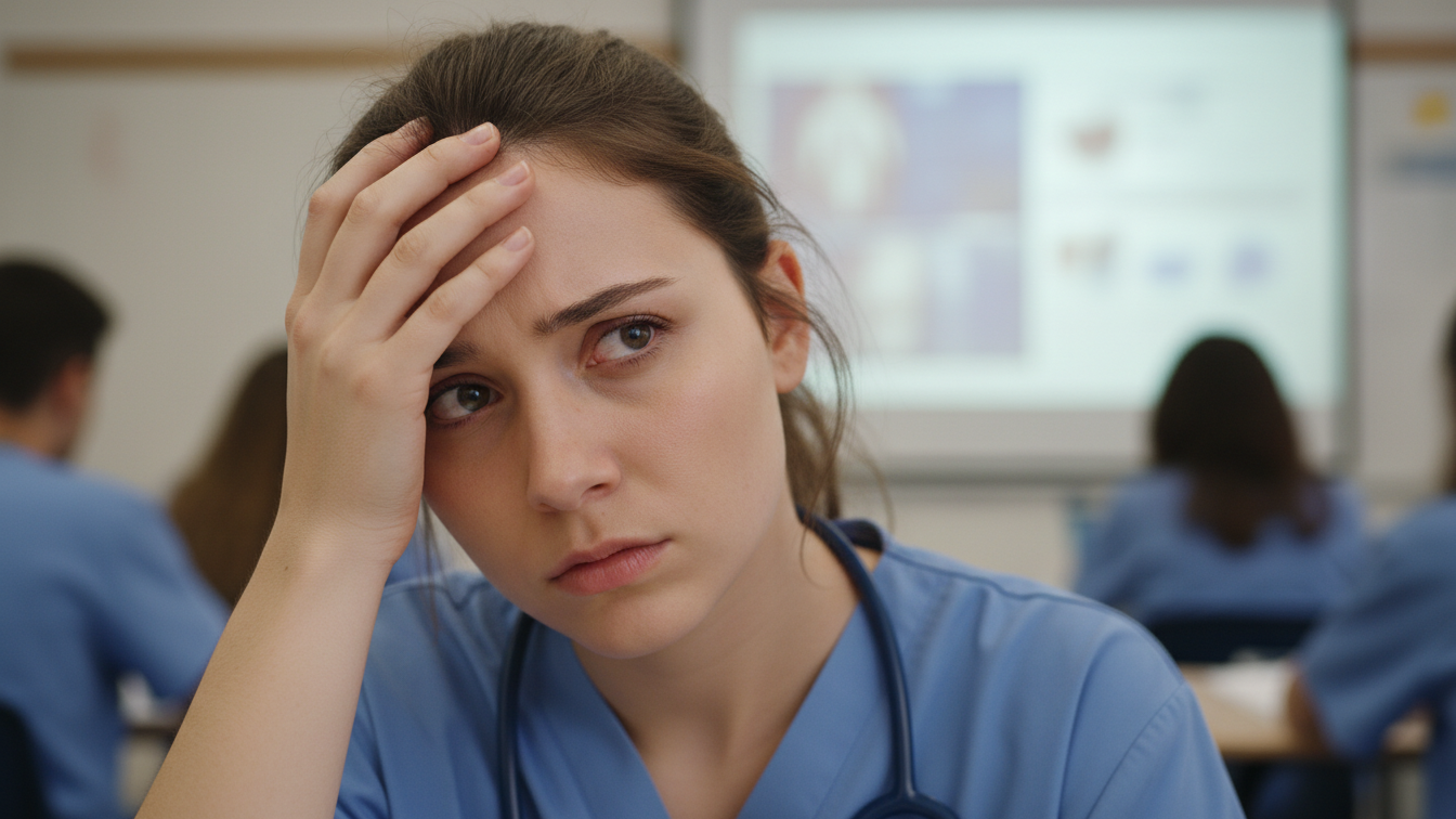 Signs of burnout and anxiety in nursing students during nursing school.