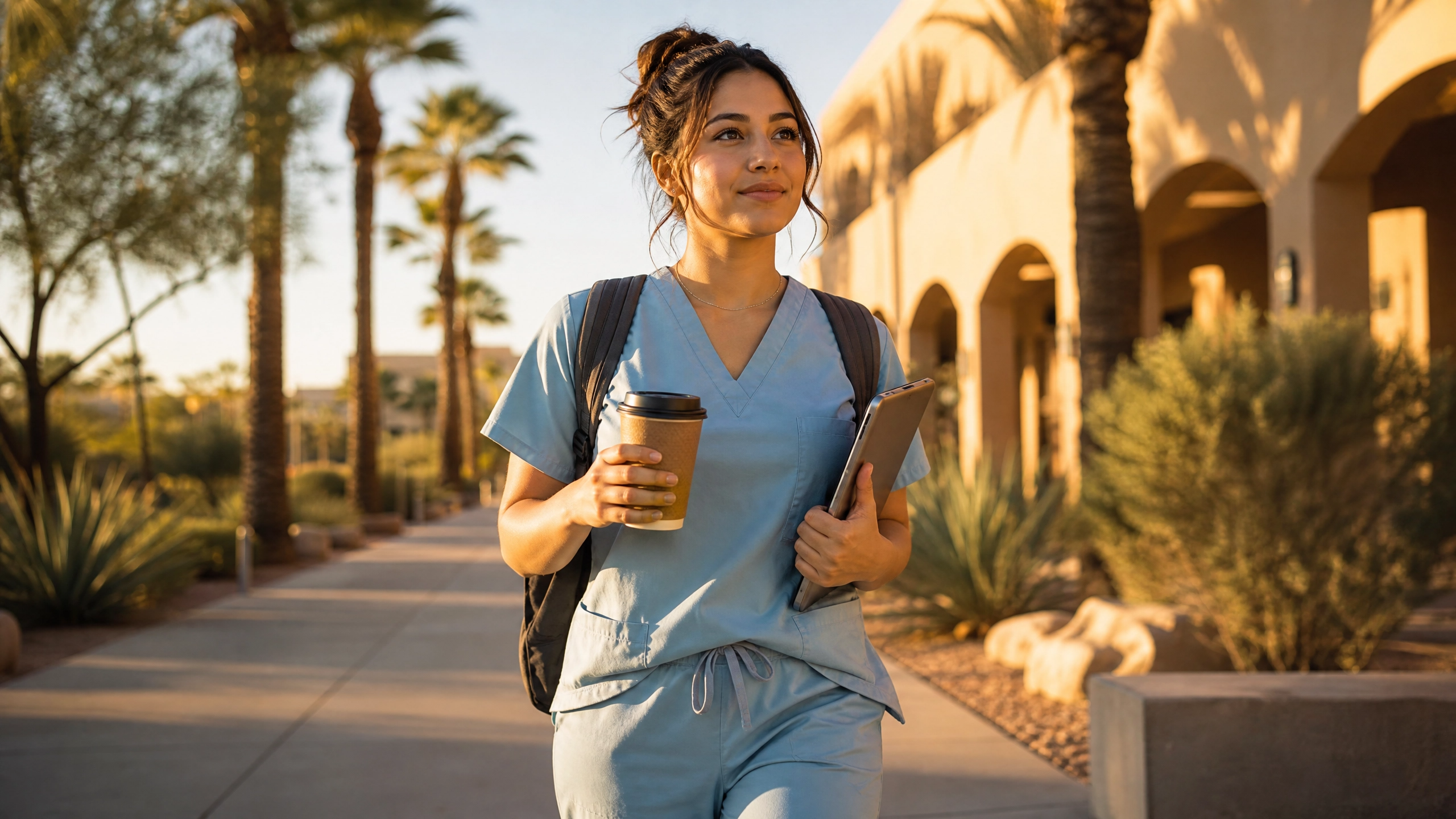 Pre-nursing student taking the first step toward landing a CNA job in Arizona