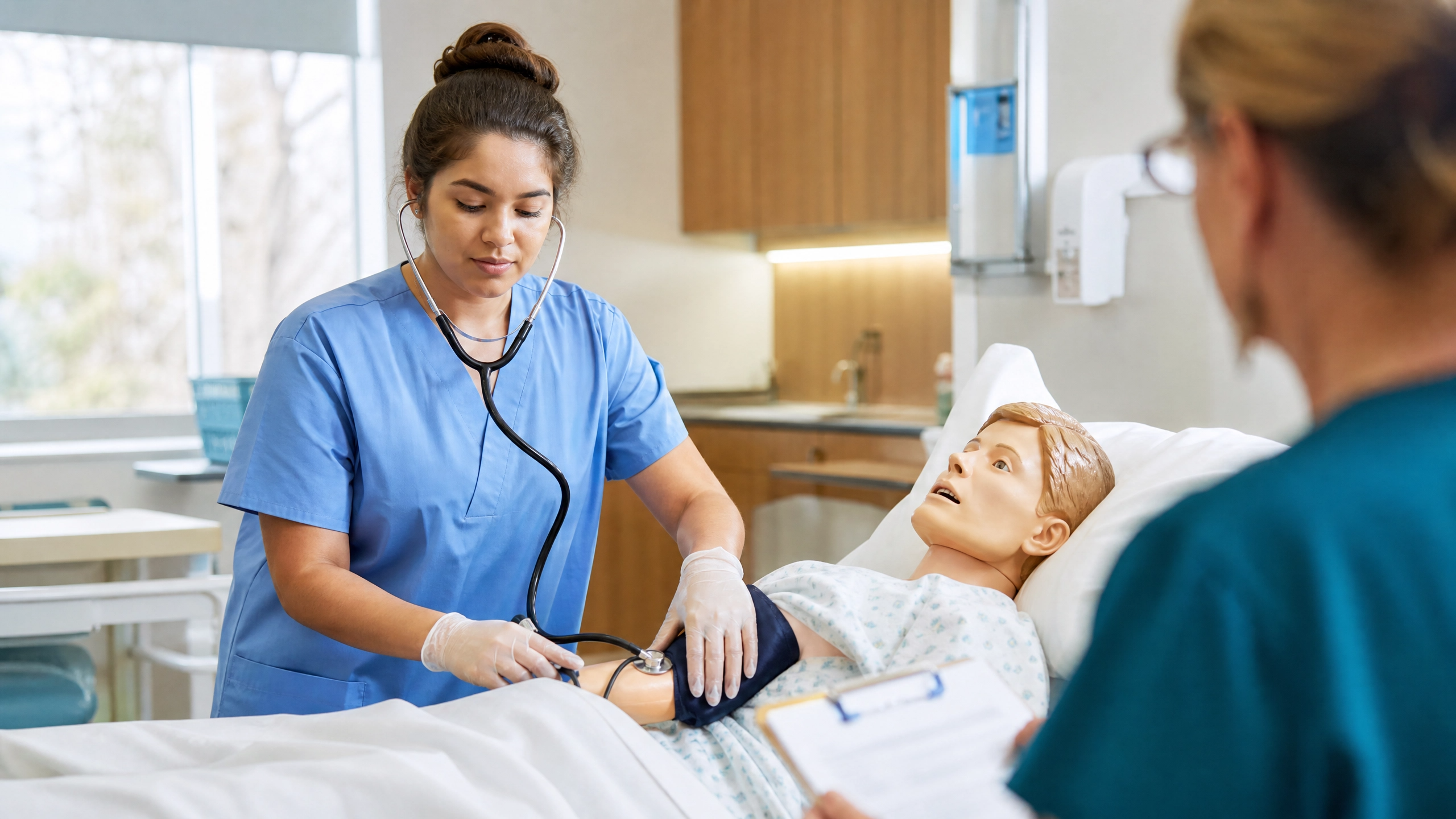 CNA candidate performing a clinical skill during the Arizona state competency exam evaluation