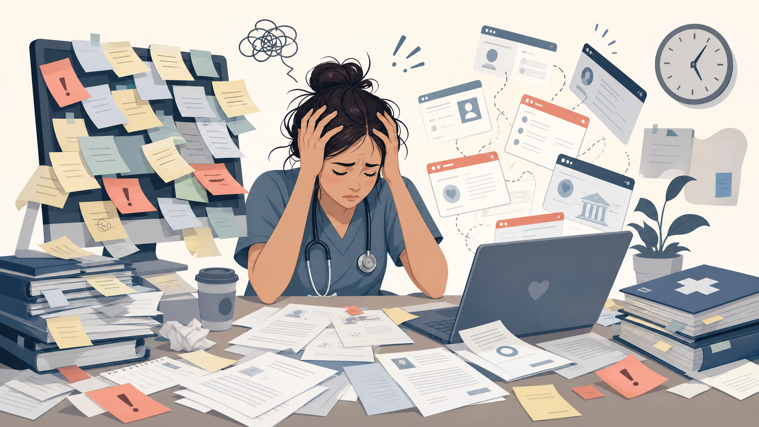 Illustration showing the disorganization that sinks most nursing school applications in Arizona