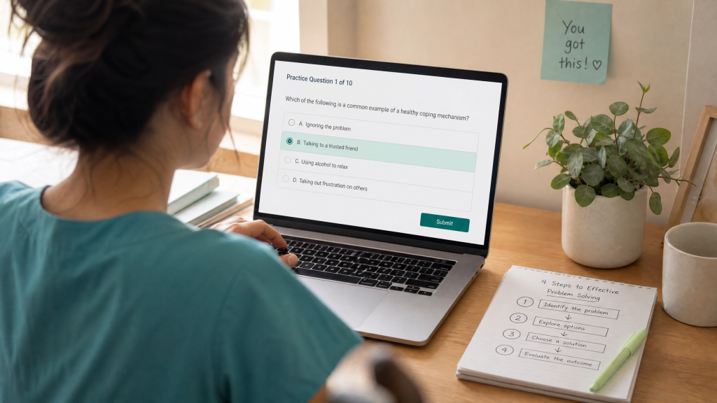 Nursing student analyzing a single practice question using the 4-step blueprint for what to do after every NCLEX question