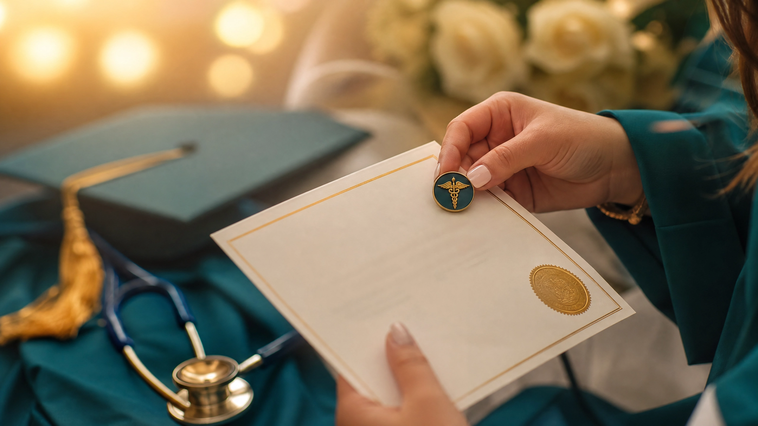 Nursing graduate holding her RN license after passing the NCLEX with confidence