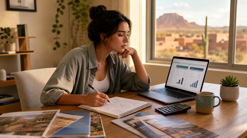 Pre-nursing student comparing the real cost of different Arizona nursing programs and calculating ROI