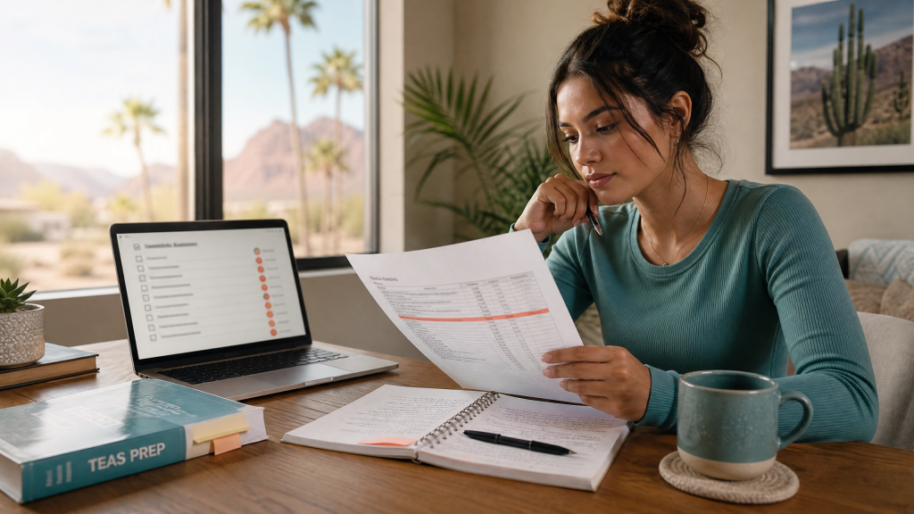 Pre-nursing applicant auditing her transcripts against hidden Arizona nursing school requirements that cause rejections