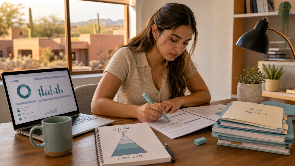 Arizona pre-nursing student methodically building her grant application pipeline to fund nursing school with gift aid