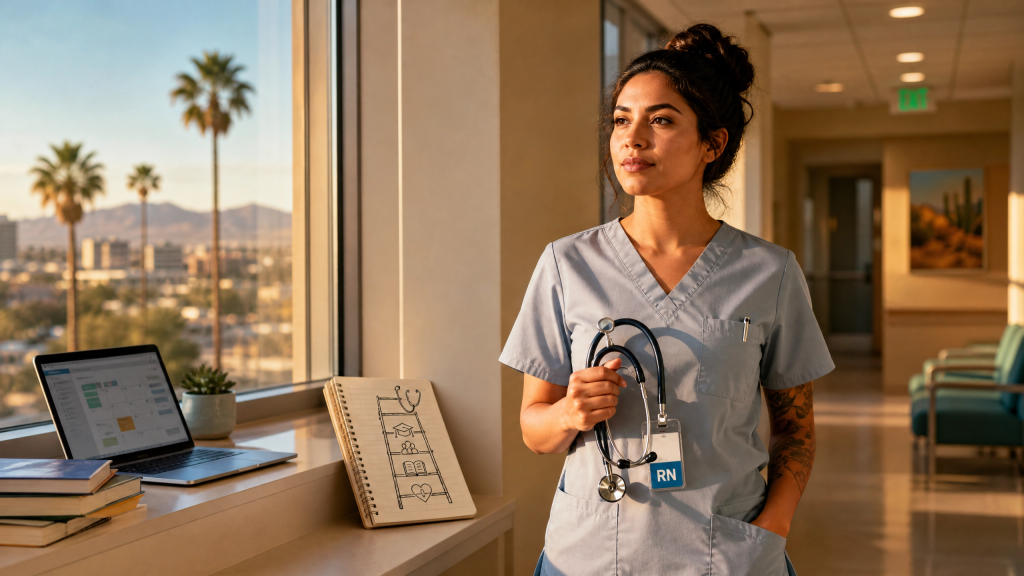Arizona CNA preparing to transition to a Registered Nurse role with a clear pathway plan